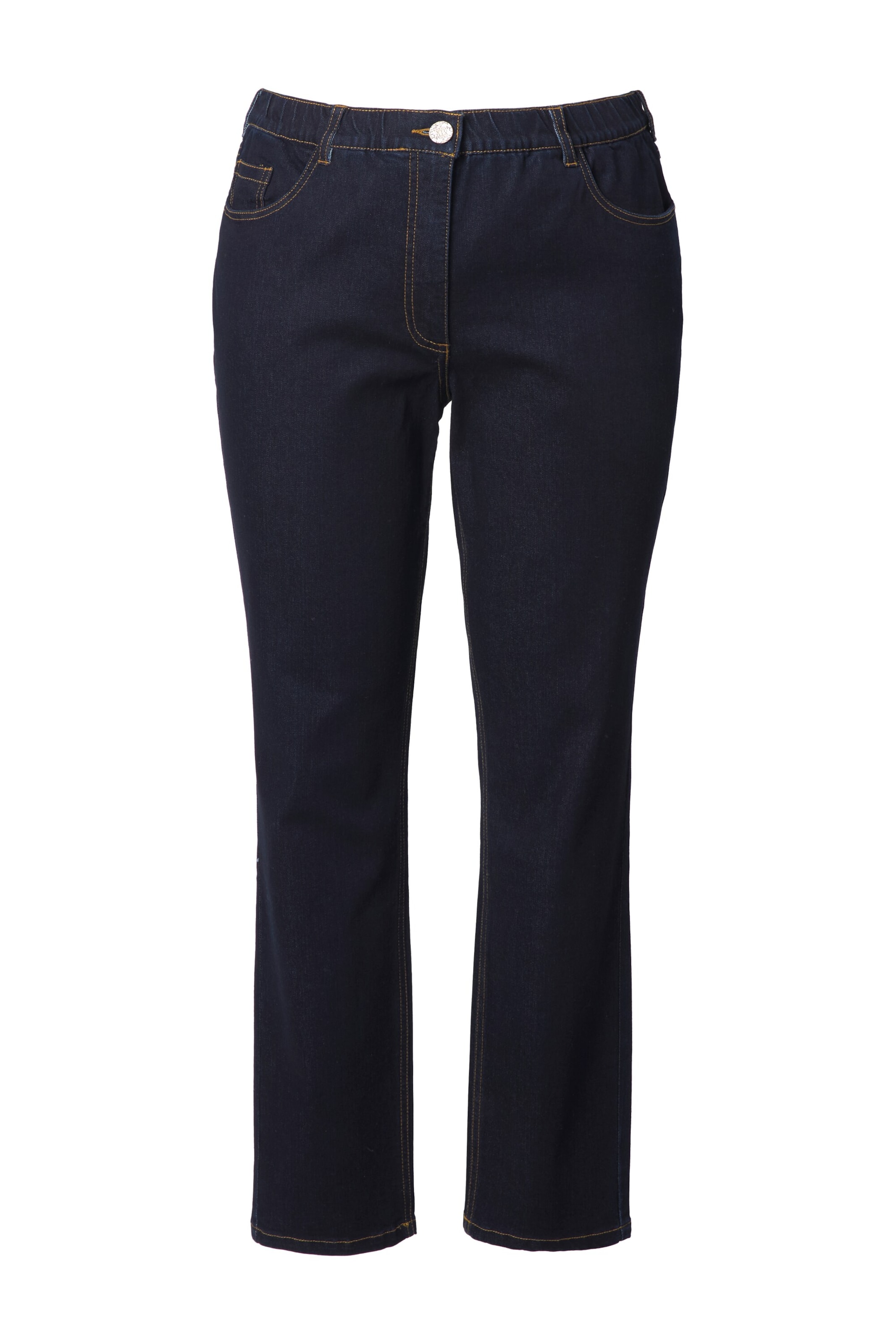 Ulla Popken Regular Jeans in Zwart: voorkant