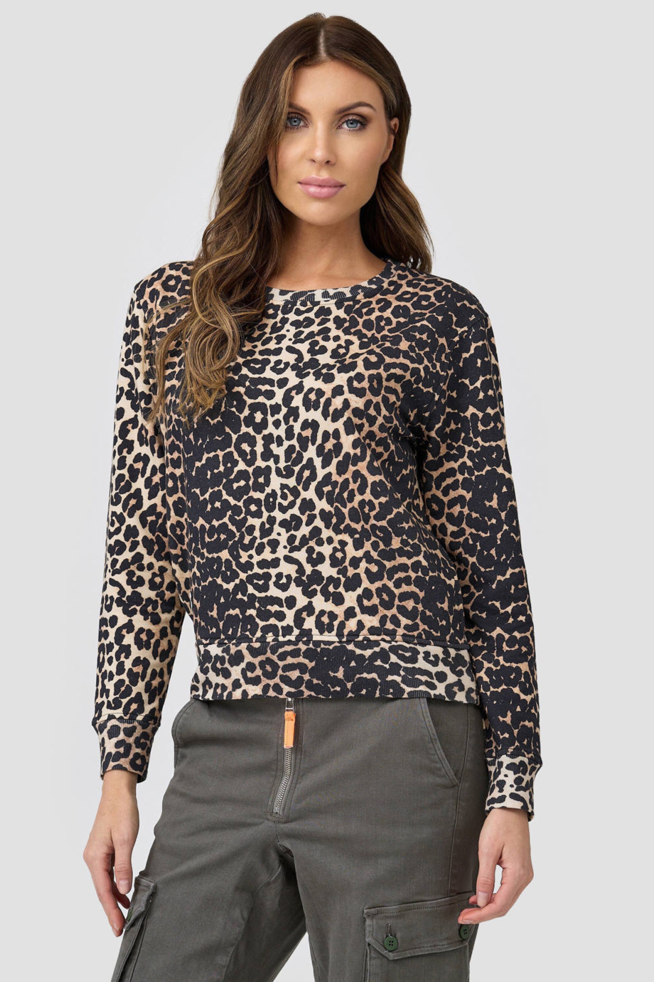 Frauen Sweat Cotton Candy Langarmshirt in Braun - KU96081 Frauen Sweat Cotton Candy Langarmshirt in Braun - KU96081