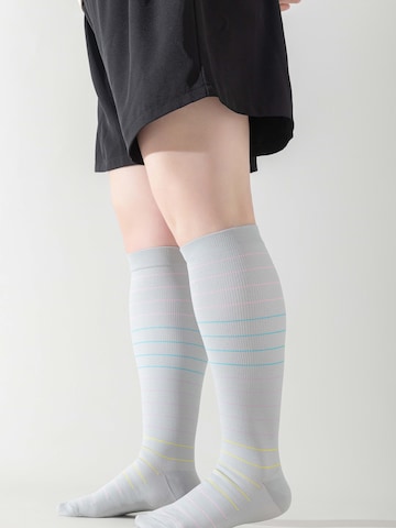 Millo Knee High Socks 'Wide Comfort' in Grey