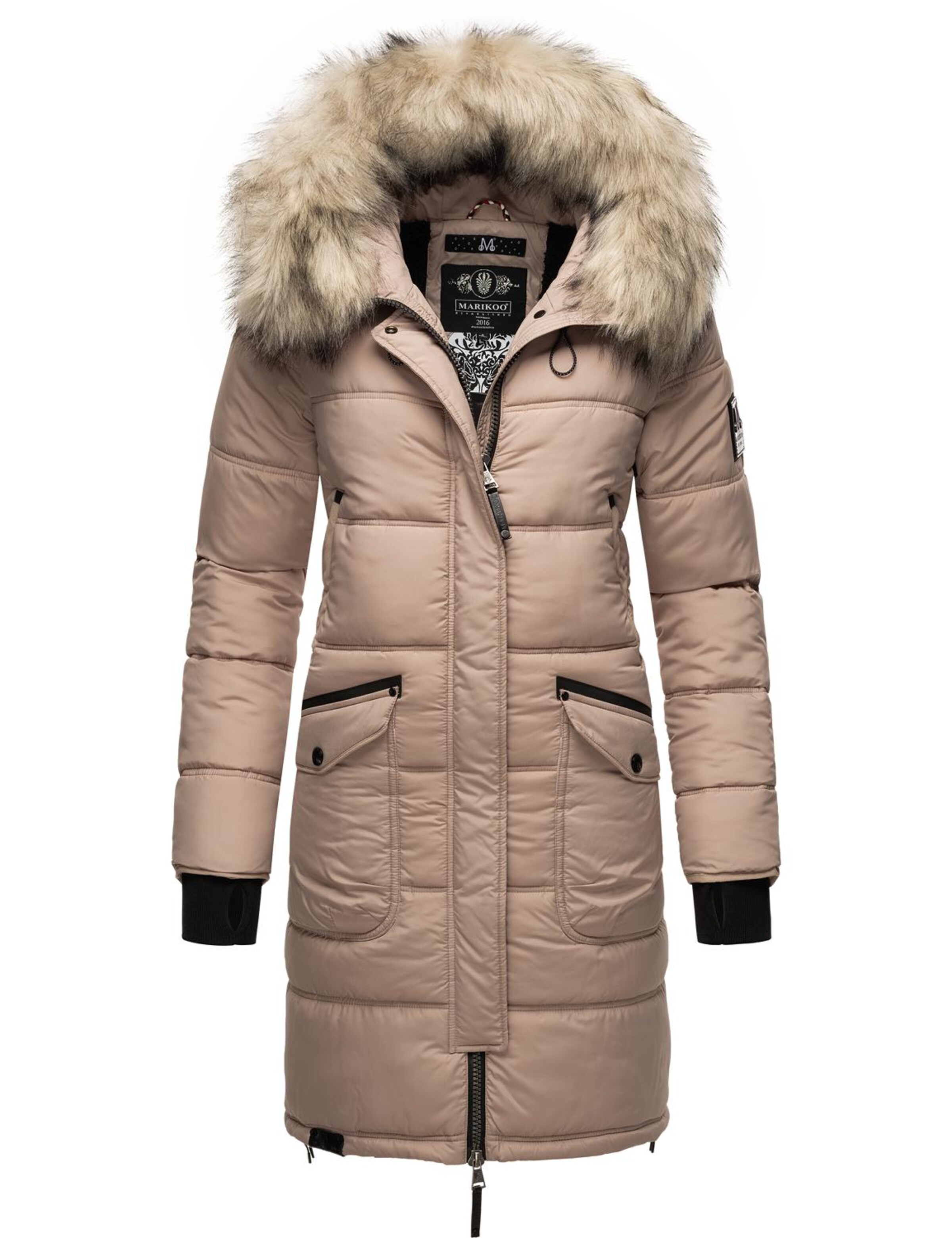 MARIKOO Winter coat 'Chaskaa' in Grey: front