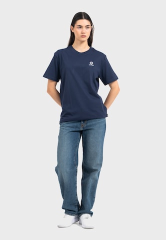 Oldskull T-Shirt 'Asian Blossom Queen' in Blau