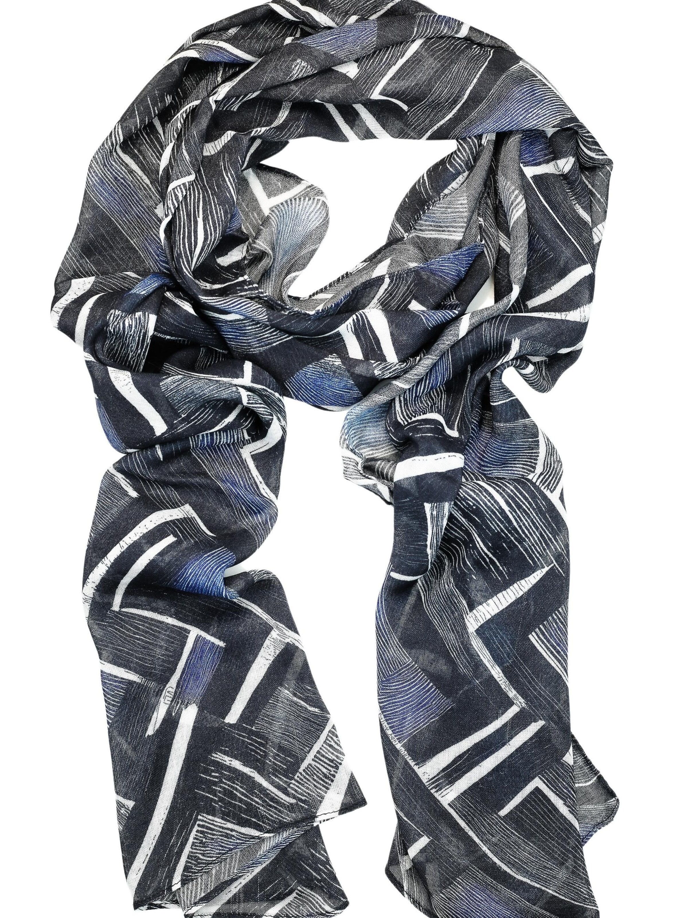 COLLEZIONE ALESSANDRO Scarf 'Mitternacht' in Blue: front