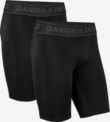 DANISH ENDURANCE Skinny Sportsbukser 'Compression Shorts' i sort: forside