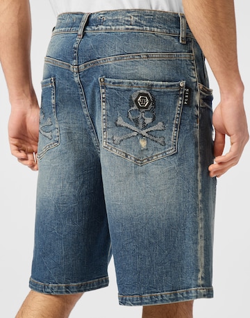 Philipp Plein Regular Jeans 'Skull' in Blauw