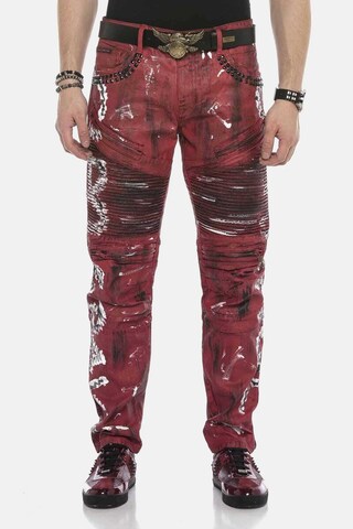 CIPO & BAXX Slimfit Jeans 'DENIM' in Rot: Vorderseite