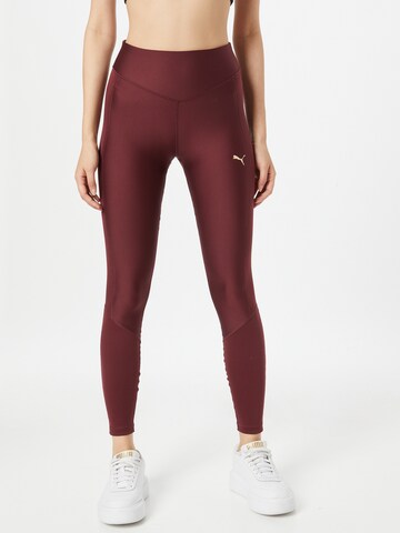 PUMA Skinny Workout Pants in Purple: front