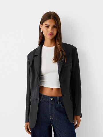 Blazer di Bershka in nero: frontale