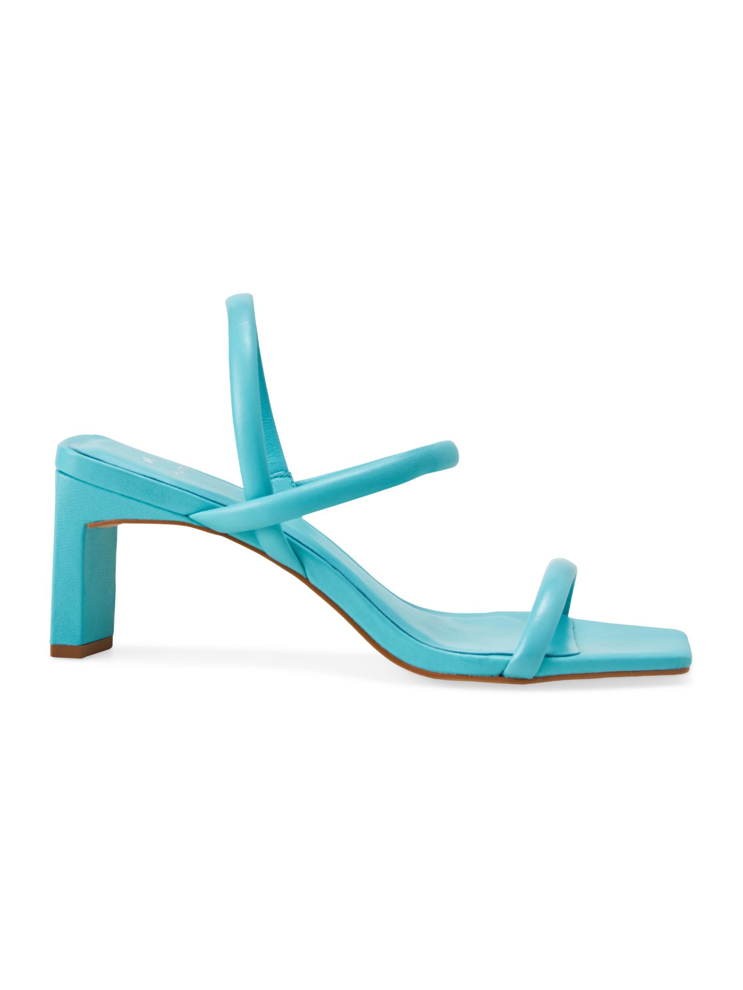 Mangara Atelier Sandalen met riem 'Sandale Mangara Palmito en cuir turquoise' in Blauw: voorkant