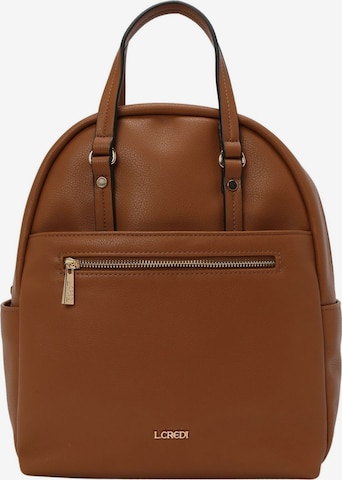 L.CREDI Backpack 'Filippa' in Brown: front