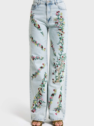 IT'S BASIC Regular Jeans 'STRAIGHT MID RISE JEANS' in Blauw