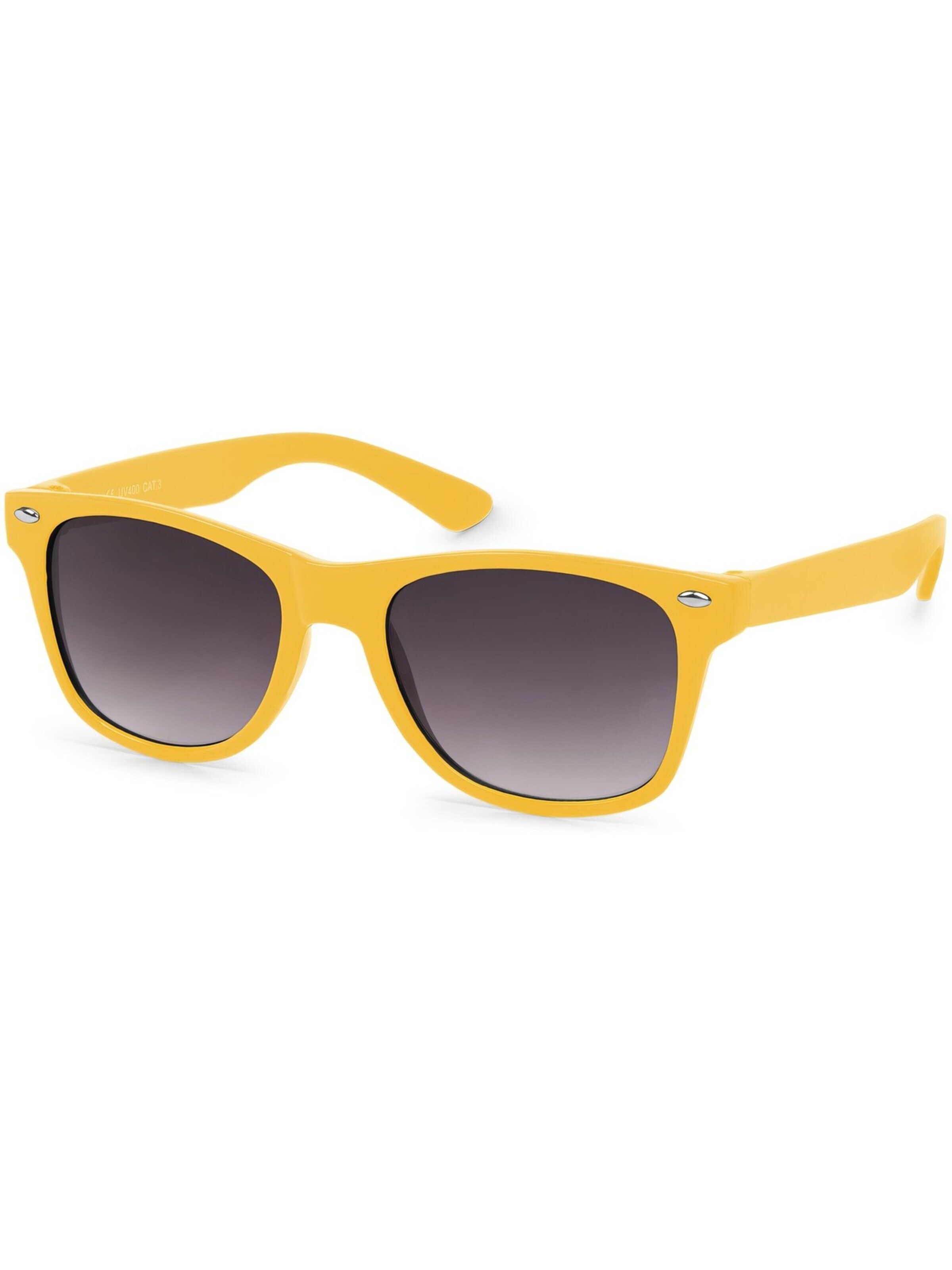 styleBREAKER Sunglasses 'Kinder Sonnenbrille Nerd Style' in Yellow: front