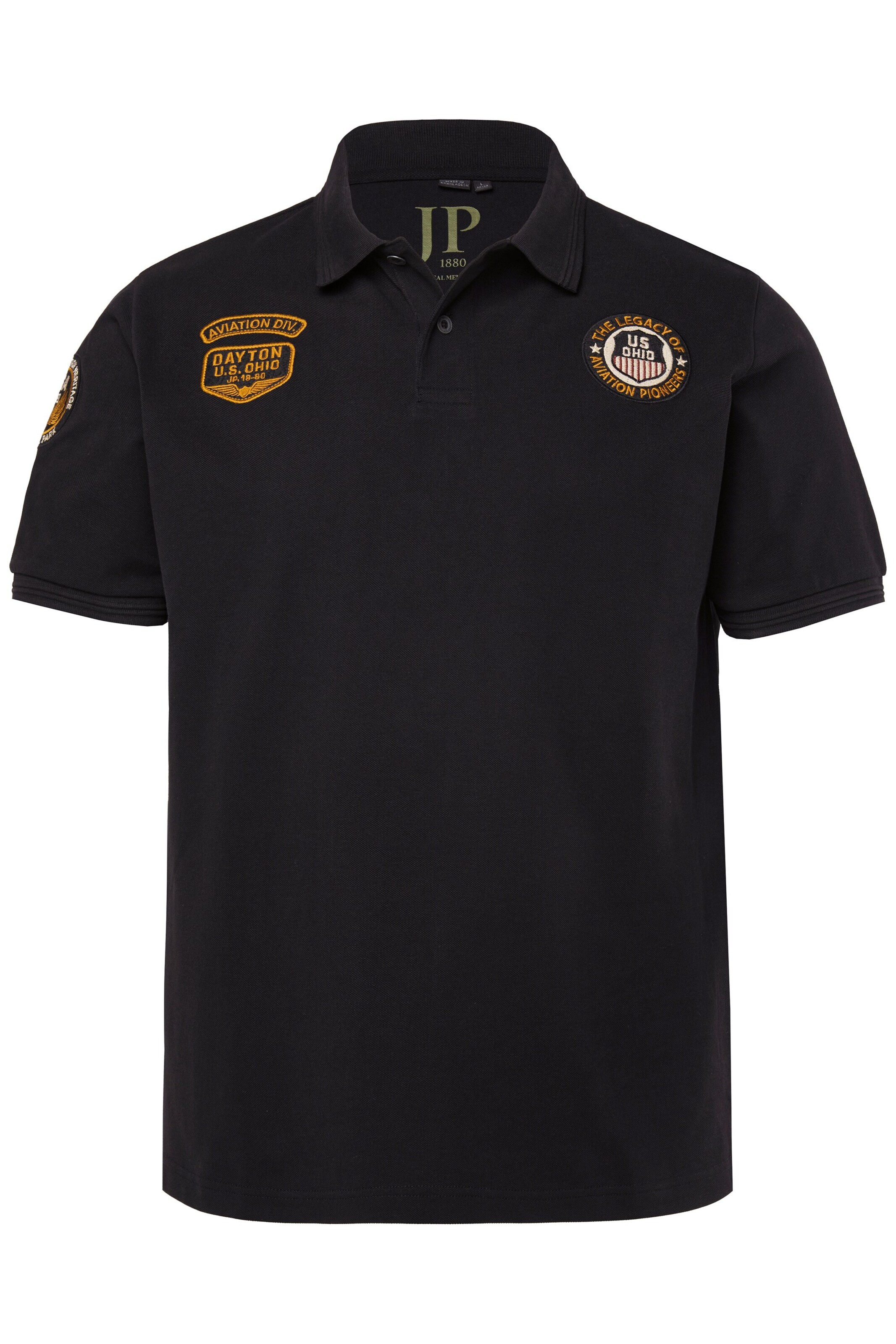 JP1880 Poloshirt in Schwarz: Vorderseite