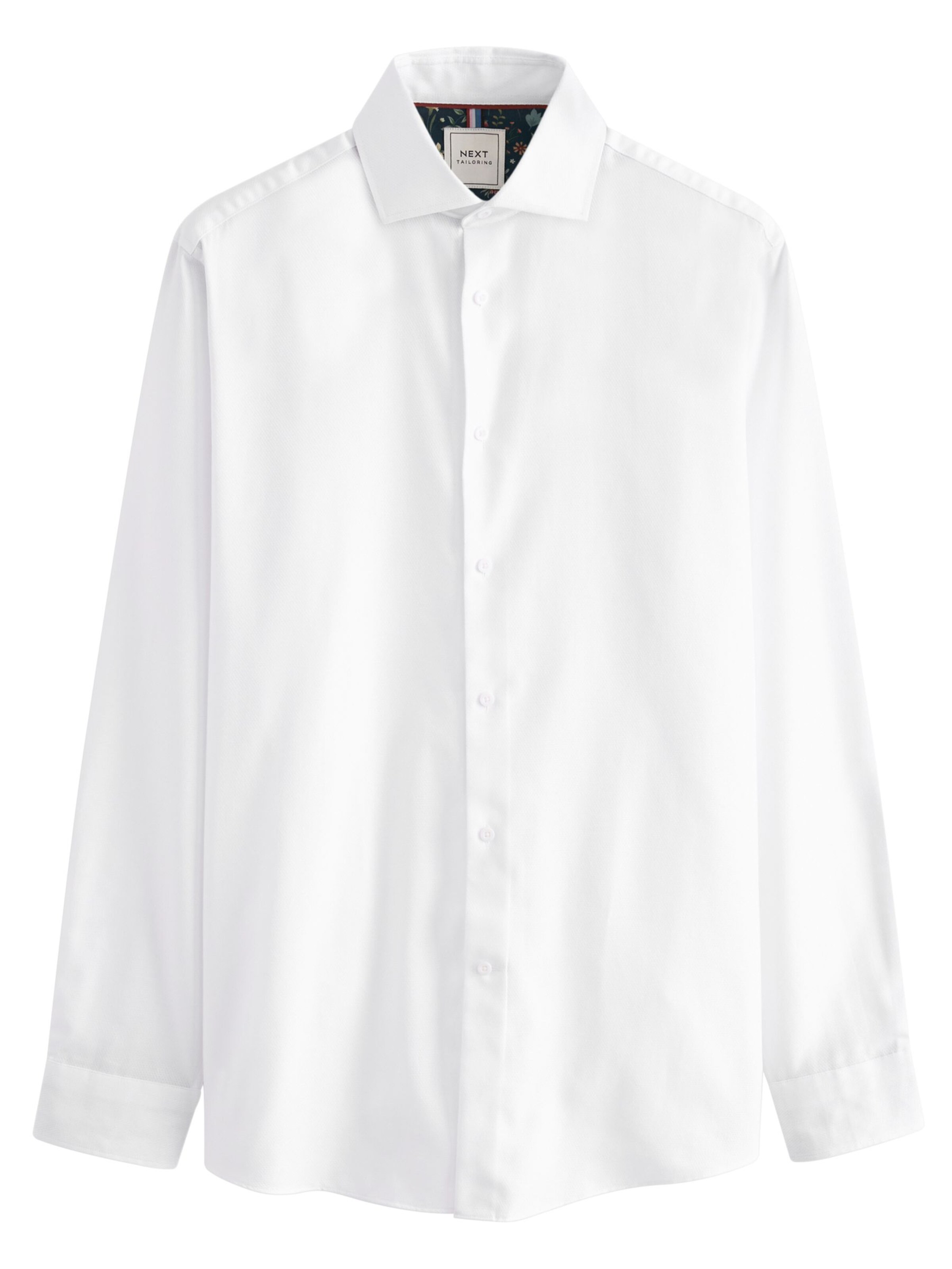 Next Слим Рубашка в Белый: спереди