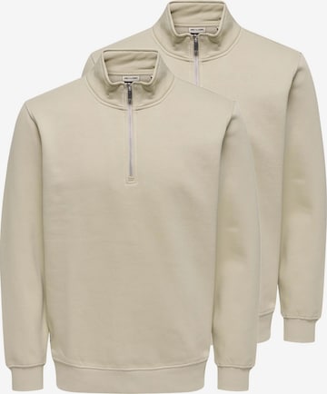 Only & Sons Sweatshirt 'Connor' in Beige: front