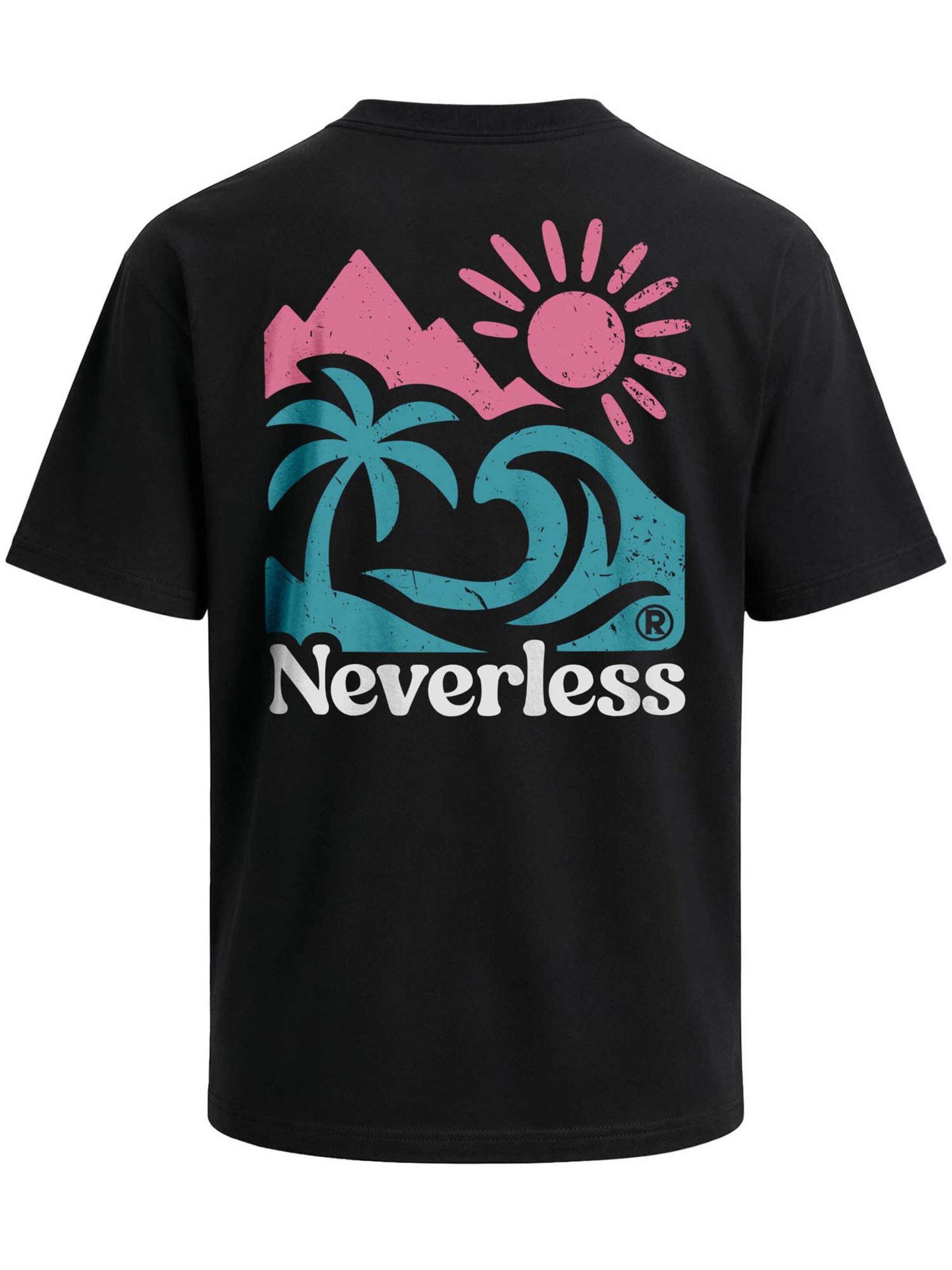 Neverless Shirt 'Beach Mountain'‌‌‌‌ in Schwarz