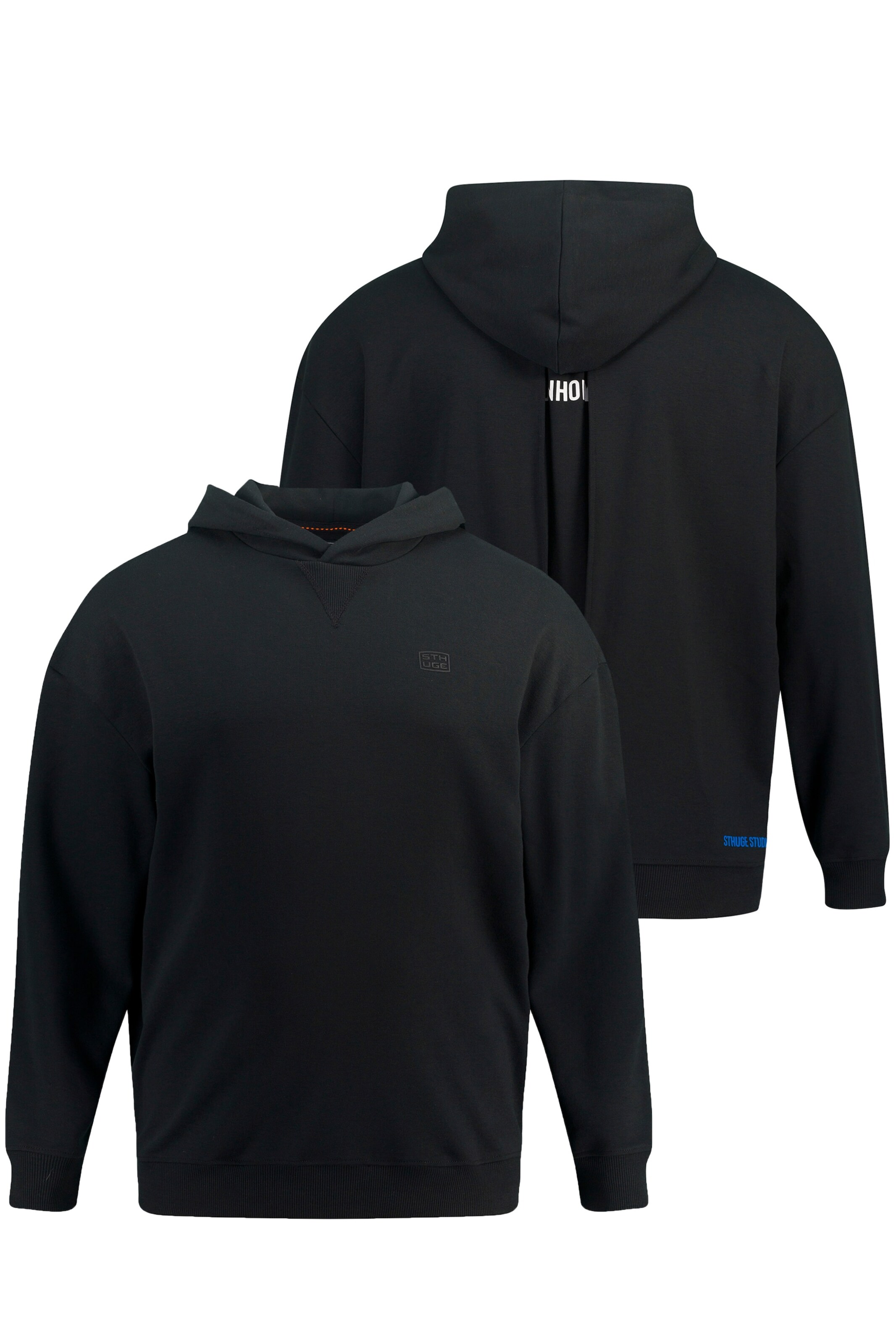 STHUGE Sweatshirt in Zwart: voorkant