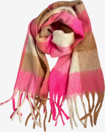 Kumixi Halsduk 'Schal mit Fransen' i rosa: framsida
