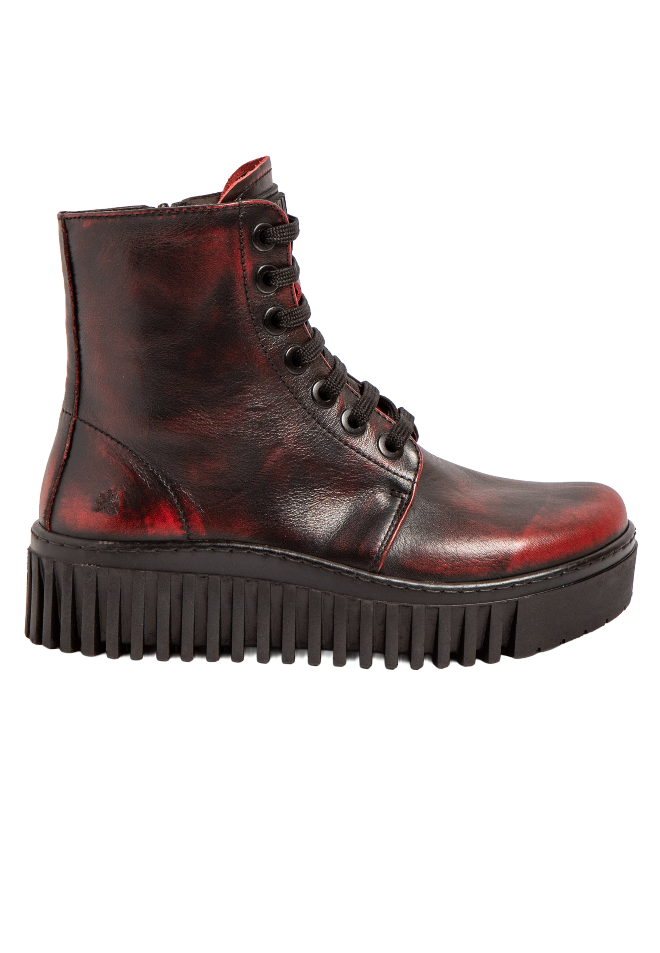 Bottines à lacets ART en rouge : devant
