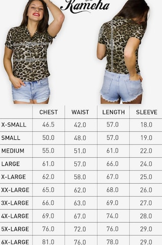 Camicia da donna 'Leopard' di King Kameha in marrone: frontale