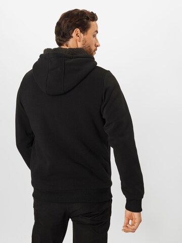 BRAVE SOUL Regular fit Sweat jacket 'ZONEC' in Black