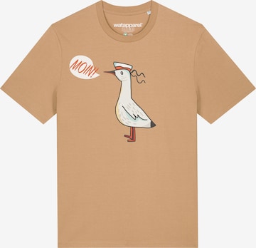 T-Shirt Watapparel en beige : devant