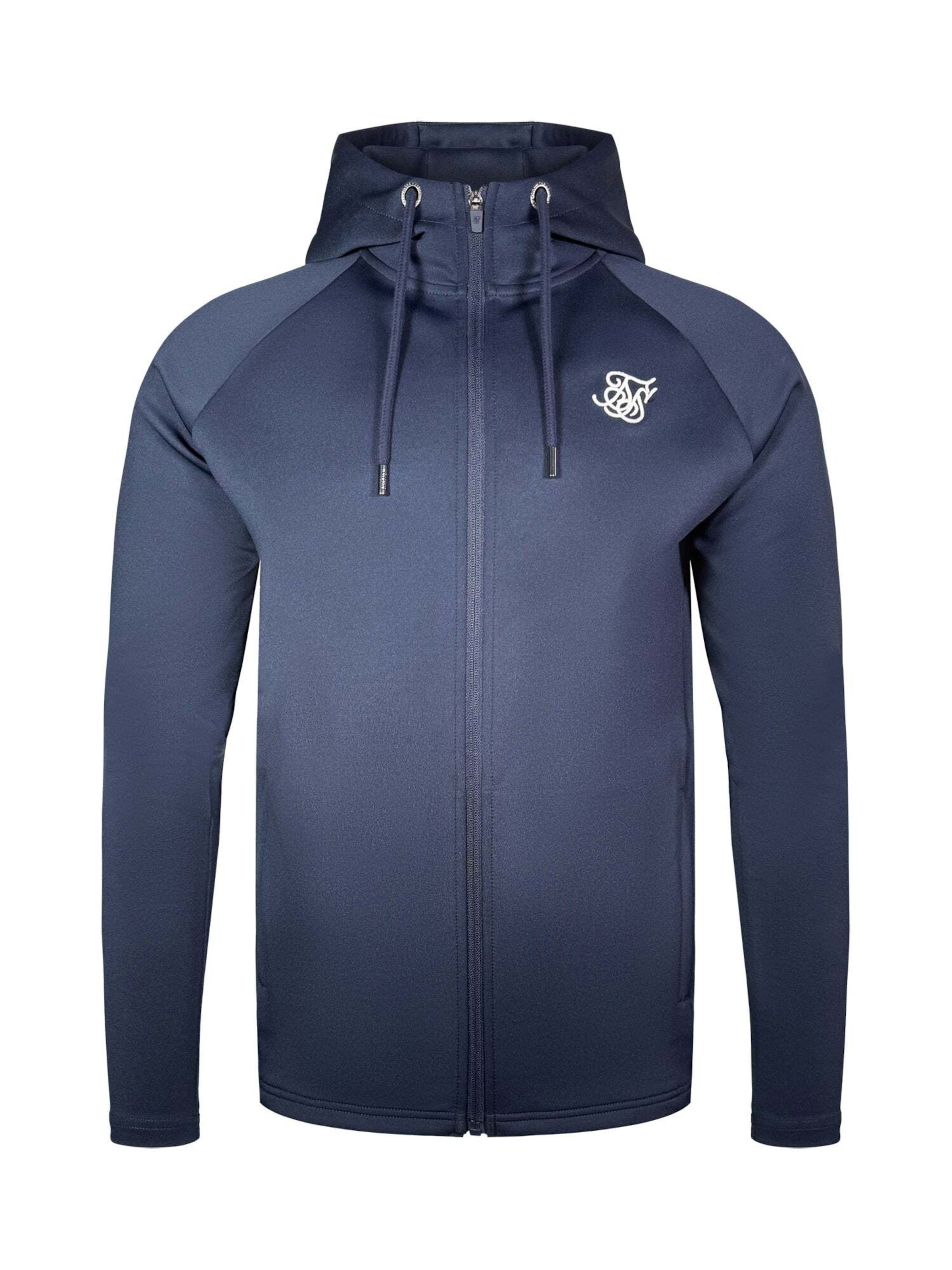 SikSilk Sweatjacke 'Essentials Poly FullZip Hoodie'‌‌ in Blau