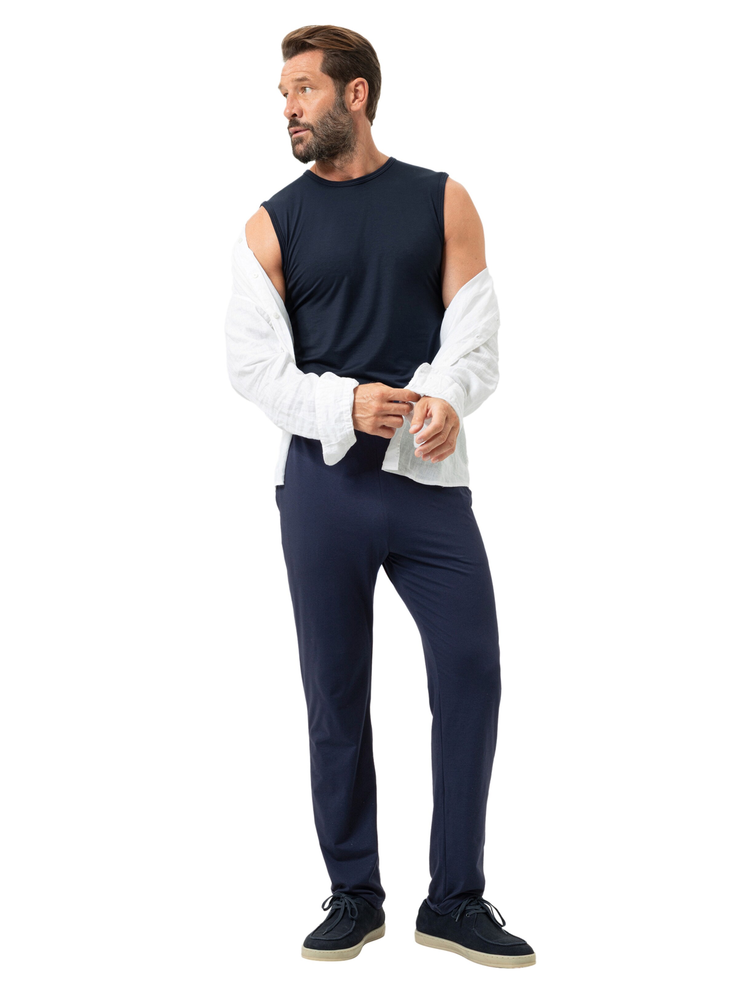 Pantalon de pyjama 'Dry Cotton Colour' Mey en bleu