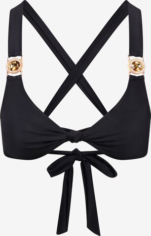 Top per bikini 'Amour Knot' di Moda Minx in nero: frontale