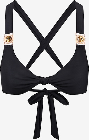 Triangolo Top per bikini 'Amour Knot' di Moda Minx in nero: frontale