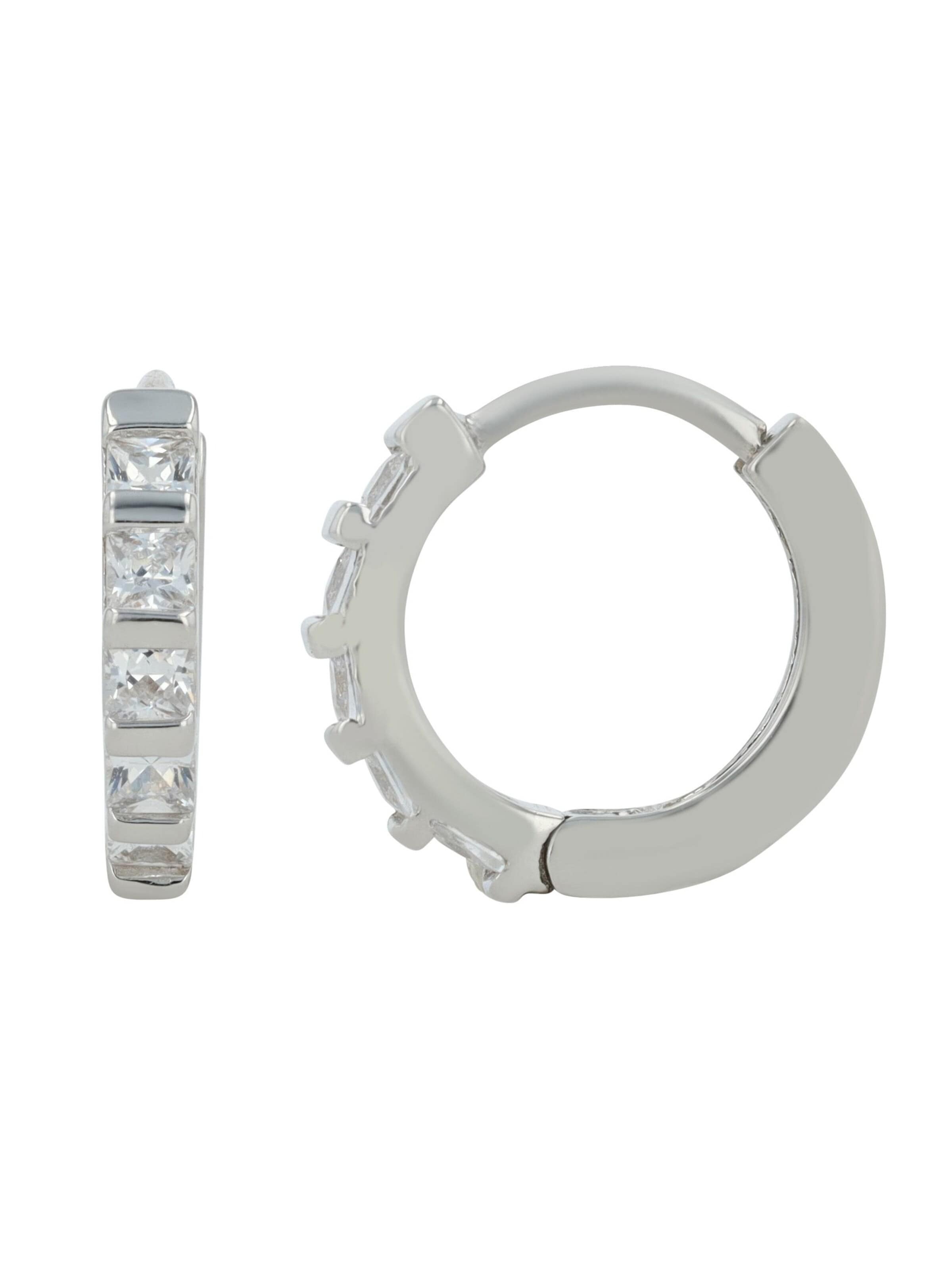 Akzent Earrings '"Feyza" aus 925 Sterlingsilber, rhodiniert, langlebig' in Silver