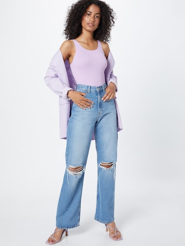 PIECES Shirt Bodysuit in Purple