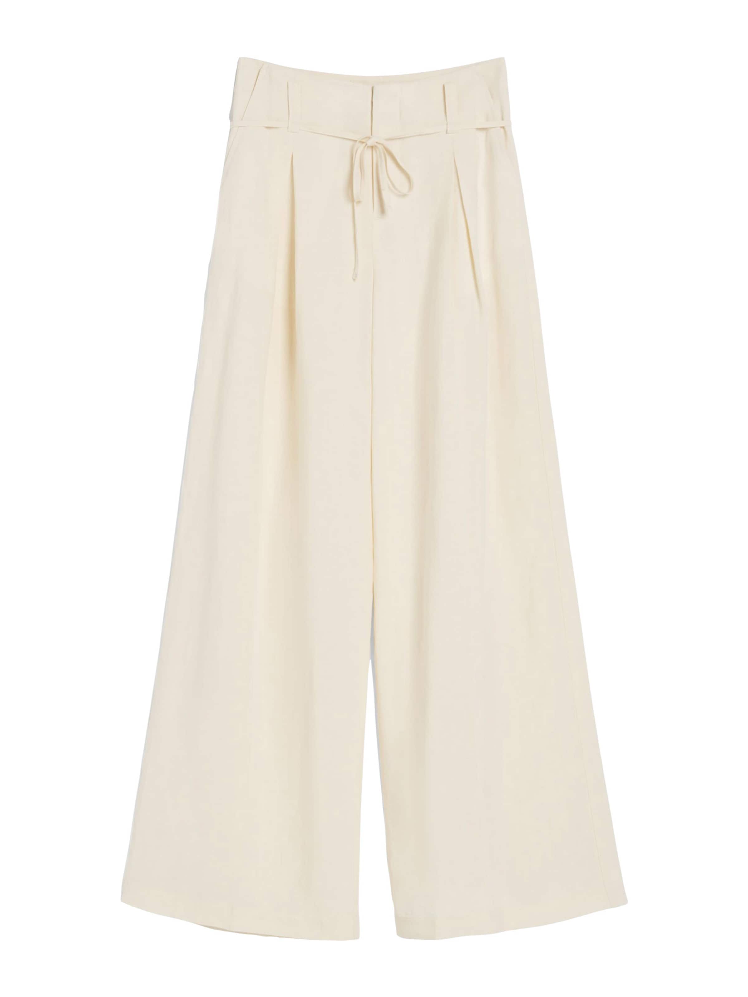 Bershka Pleat-front trousers in Beige: front