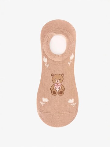 Penti Sokid 'PENTI Sneaker-Socken Paar mit Bär und Schleife', värv segavärvid