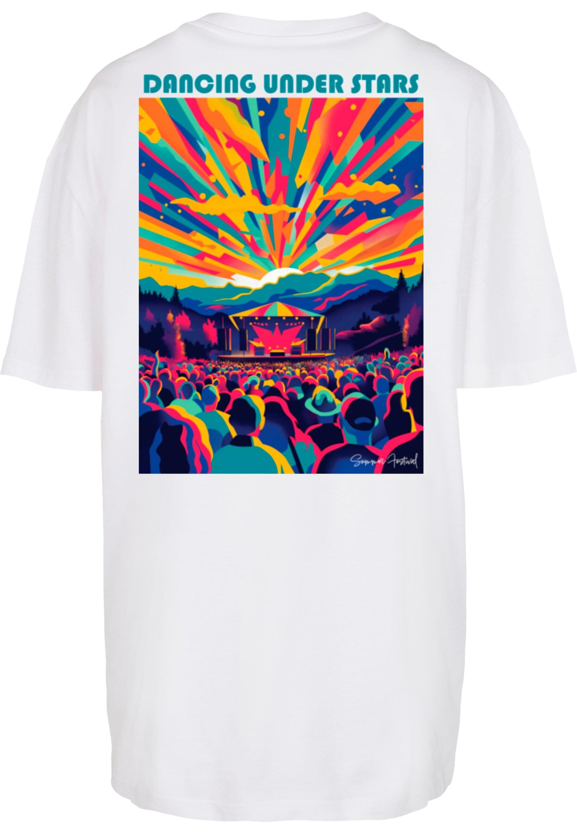 Merchcode Oversized shirt 'Dance Under Stars' in White