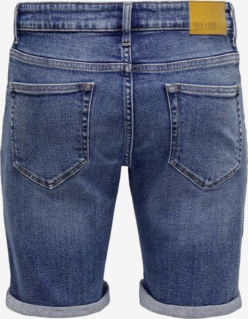 Coupe slim Jean 'Ply' Only & Sons en bleu