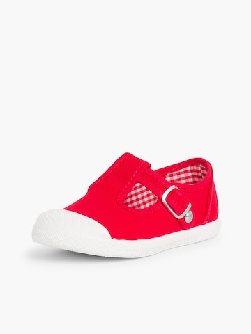 Pisamonas First-Step Shoes in Red: front