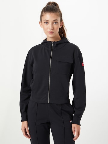 FILA Sweat jacket 'TORTOLA' in Black: front