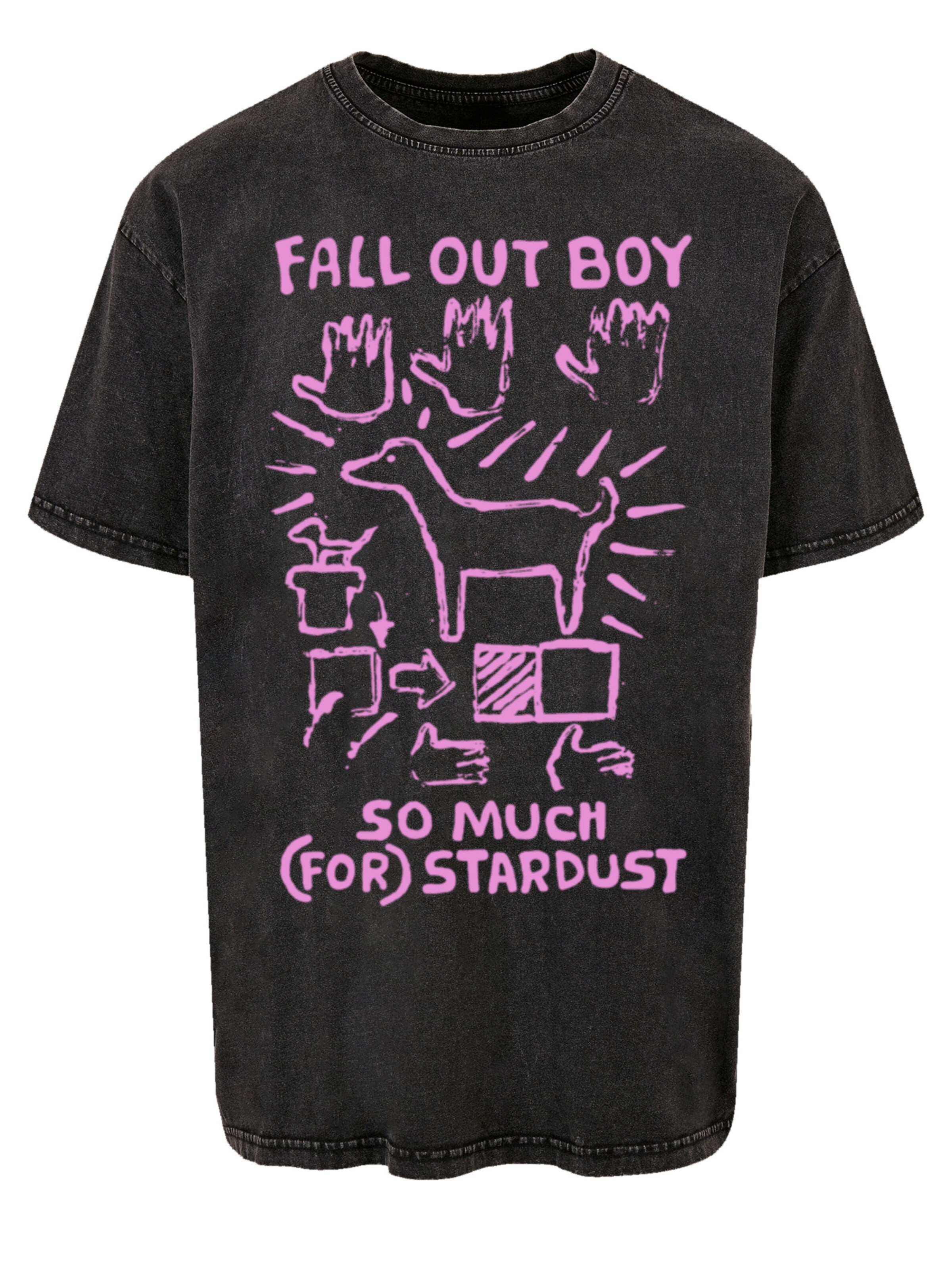 F4NT4STIC T-Shirt 'Fall Out Boy Pink Dog So Much Stardust' in Schwarz: Vorderseite