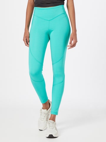 Reebok Skinny Workout Pants in Green: front