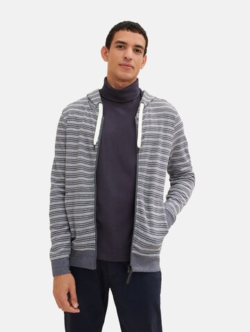 TOM TAILOR Zip-Up Hoodie in Blue