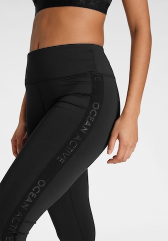 OCEAN SPORTSWEAR Skinny Sporthose in Schwarz