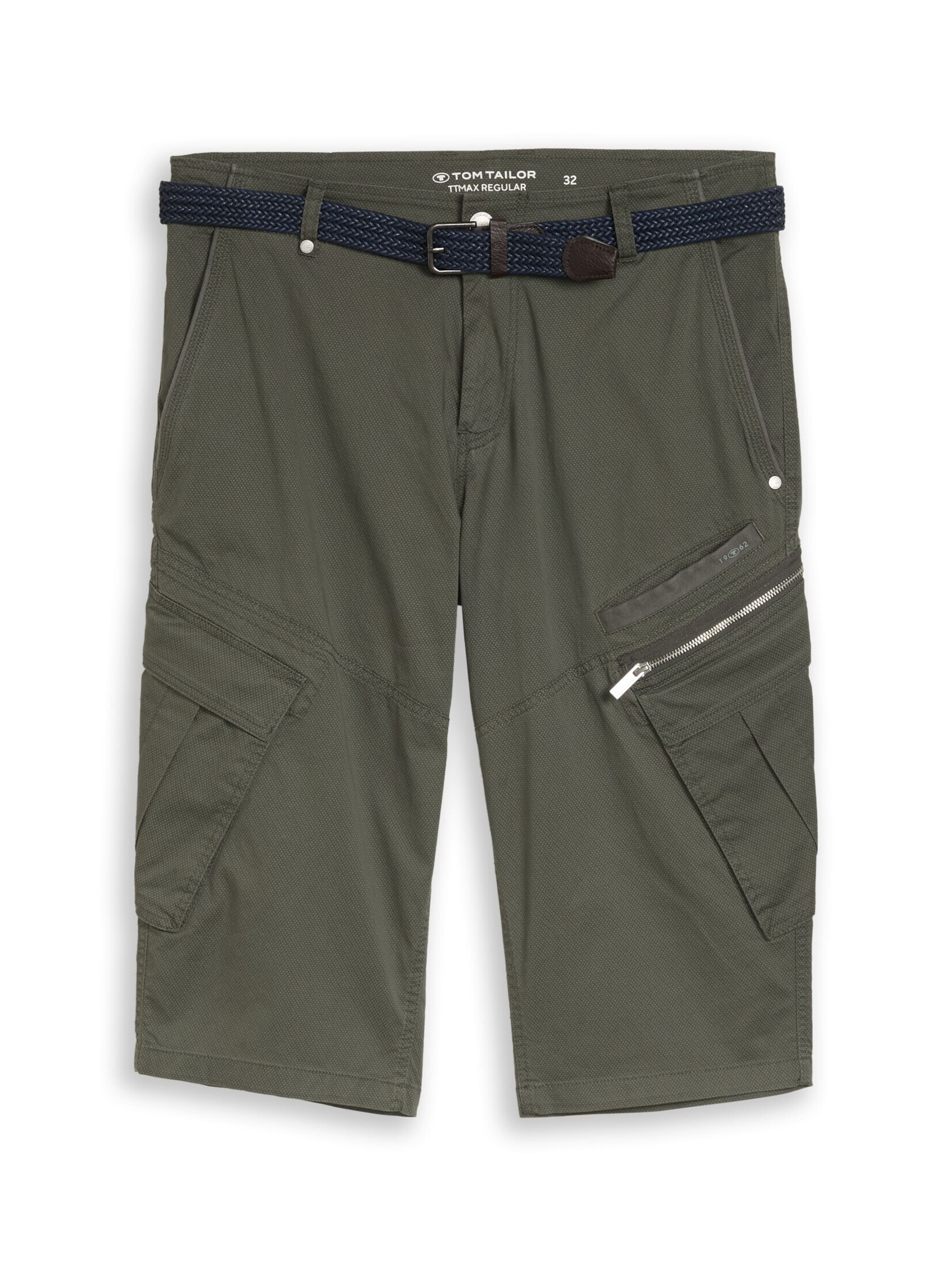 Pantalon cargo 'Max' TOM TAILOR en vert : devant