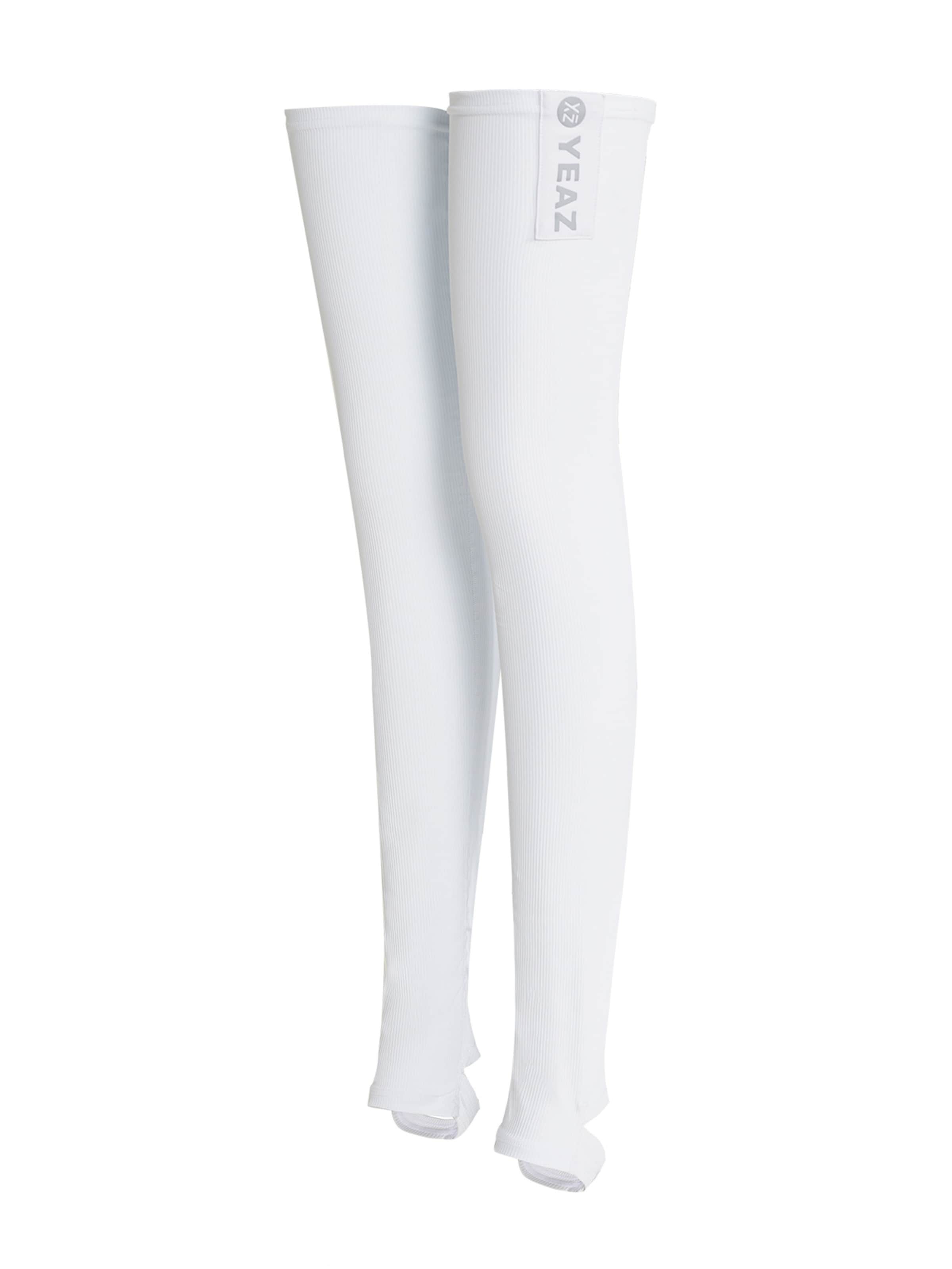 YEAZ - Calcetines hasta la rodilla 'Crunch' en blanco: frente