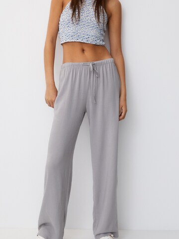 Pull&Bear Wide Leg Hose in Grau: Vorderseite
