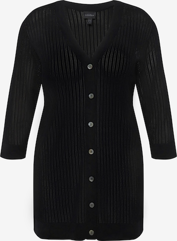 Ulla Popken Knit Cardigan in Black: front