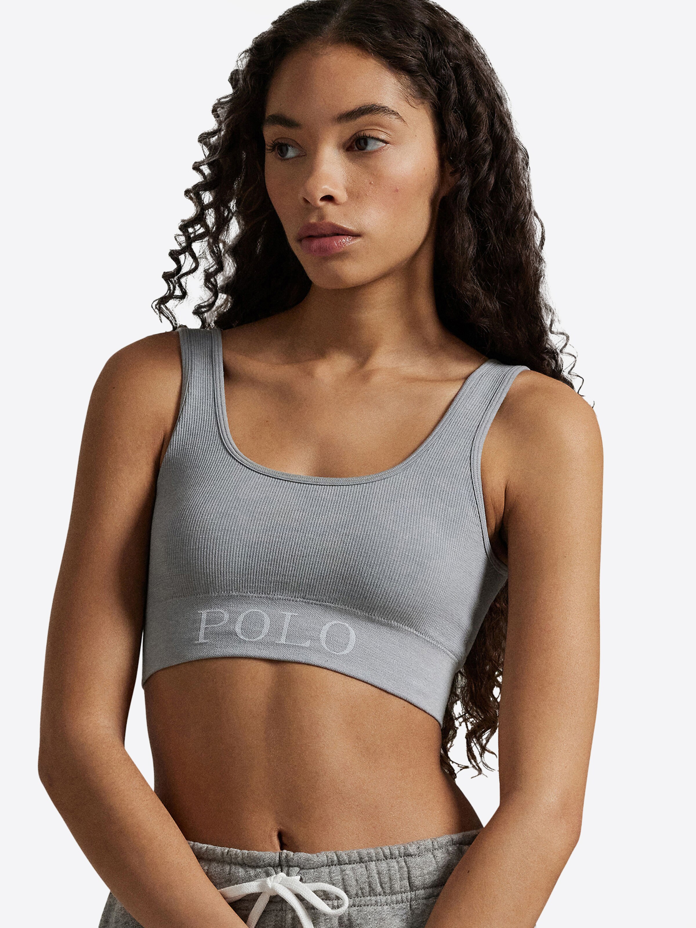 Bustier Soutien-gorge ' Ribbed Seamless ' Polo Ralph Lauren en gris