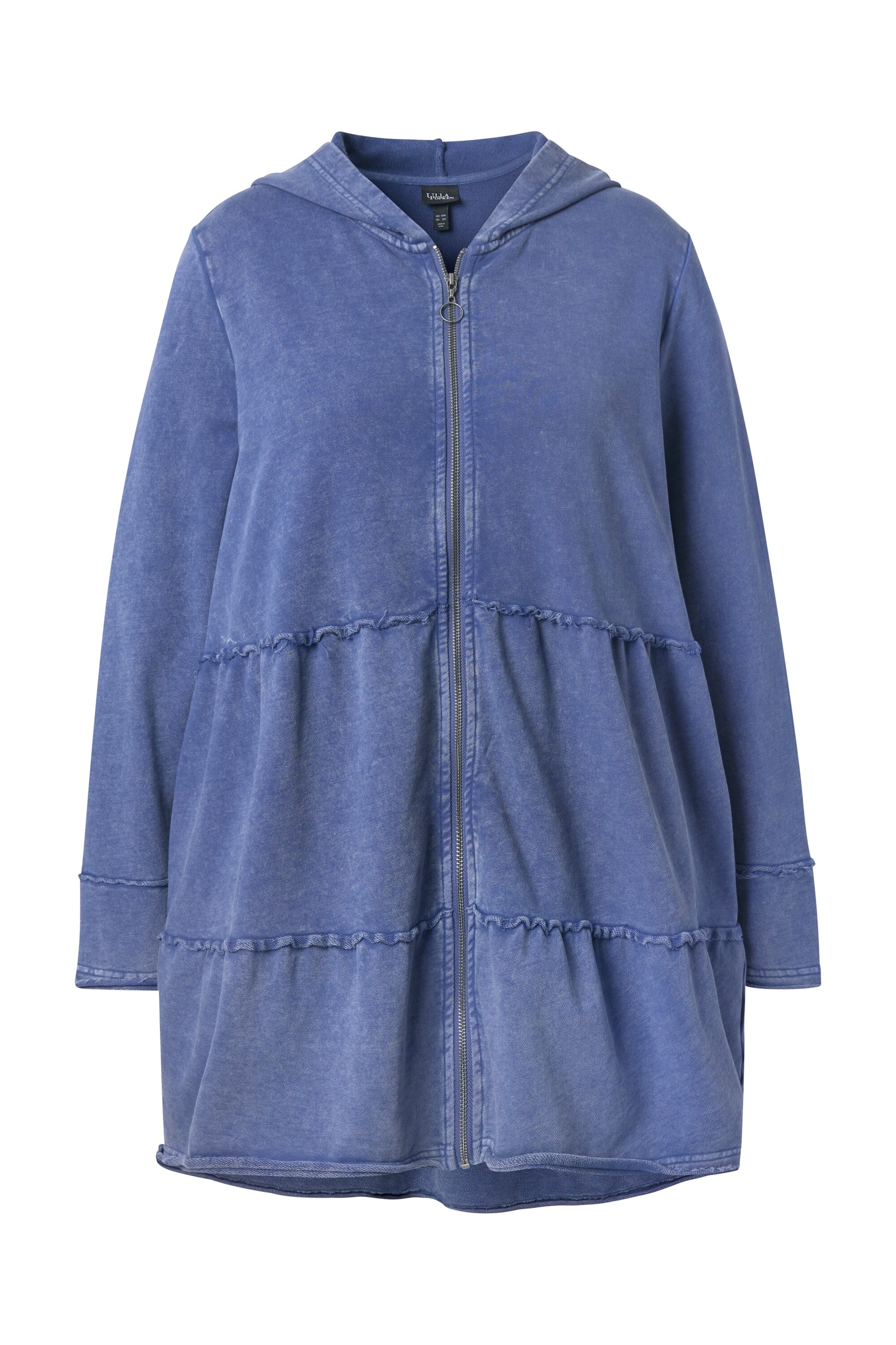 Ulla Popken Sweatvest in Blauw: voorkant