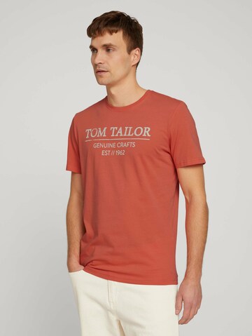 TOM TAILOR Regular fit Póló - narancs: elől