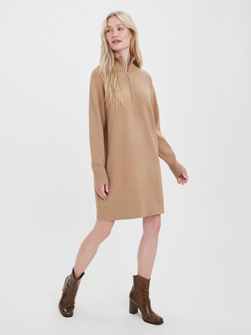 VERO MODA Knitted dress 'Gold Needle' in Brown
