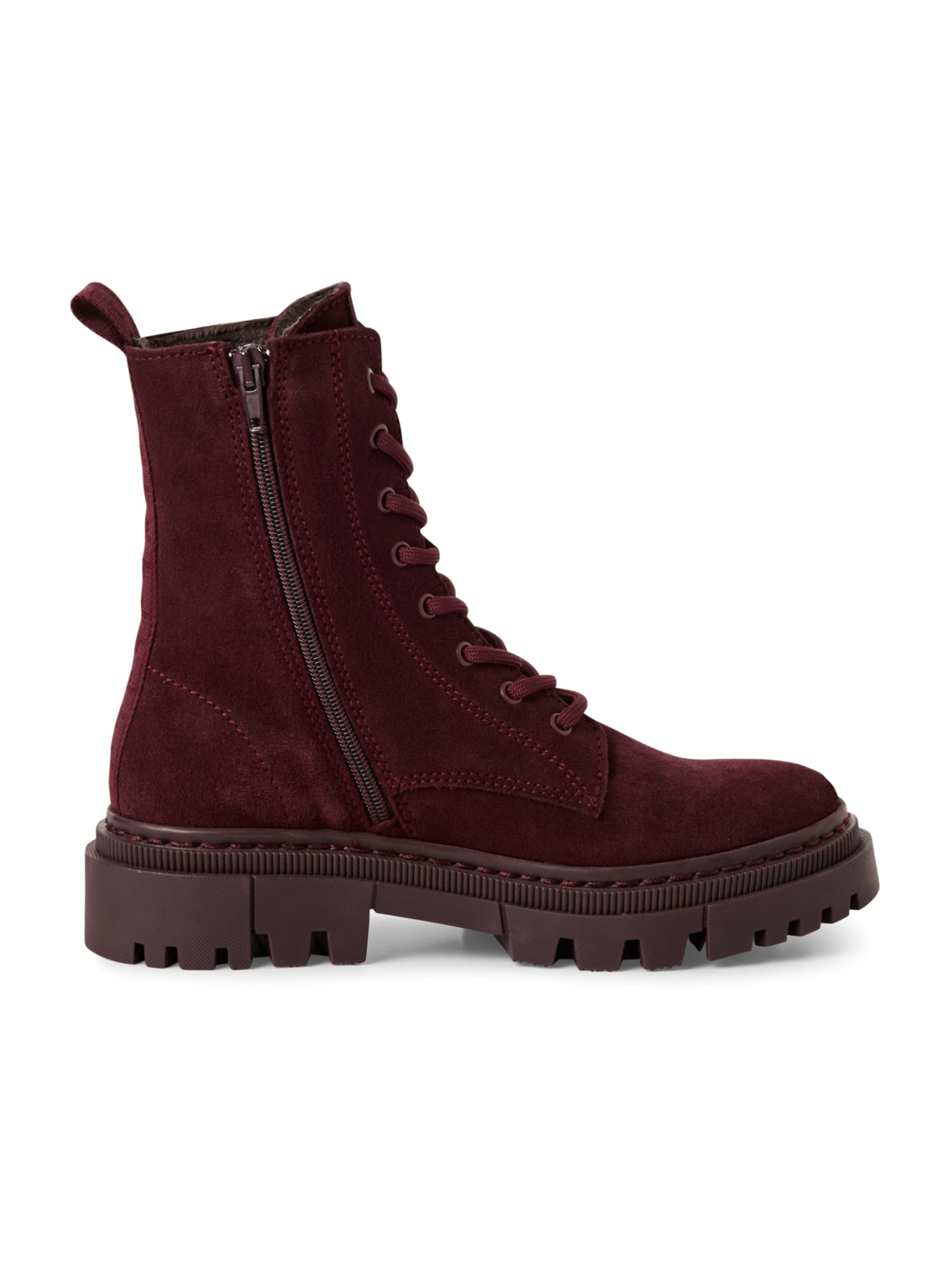 Tamaris Lace-Up Ankle Boots in Red